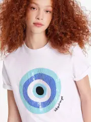 Embellished Evil Eye Tee