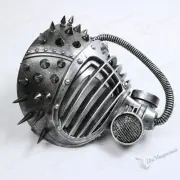 Ant-Man Full Face Metallic Steampunk Silver Spike Gas Mask Masquerade Submarine