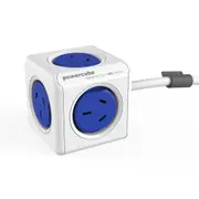 Blue PowerCube 5 Socket Mountable Power Board w/ 1.5m Cord/Surge Protector 240v