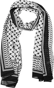 [MOBUTOFU] Men's Women's Chiffon Scarf Vintage Design Headscarf Lightweight Neck Scarf for Travel Party Wedding