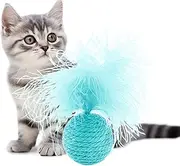 Vgvgaj Cat Feather Toy - Pet Exercise Ball,Bite Resistant Cat Toy Feather Ball Cat Toys with Feathers for Cats Pets