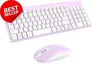 Wireless Keyboard Mouse Combo 2.4G Slim Full Size for PC Desktop Laptop Windows