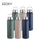 【WOKY 沃廚】(買1送1) 提手輕芯鈦瓷易潔層保溫瓶800ML