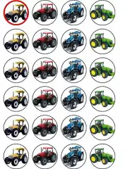 24 X TRACTOR MIX RICE PAPER BIRTHDAY CAKE TOPPERS