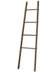 [Furb] 4-Tier Rubber Wood Freestanding Towel Rack in Walnut