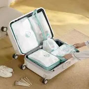 Print Travel Packing Cube Garment Organizer / Set (Various Designs) TPU - Cartoon - Green - One Size