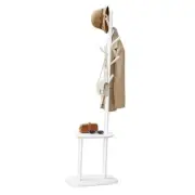 Coat Rack, Freestanding Hall Tree, Coat Rack Stand with 8 Hooks, Cloud White
