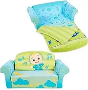 Marshmallow Furniture, Cocomelon 3-in-1 Slumber Sofa, Foam Toddler Nap Mat with Attached Blanket