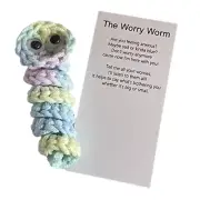 Handmade Emotional Support Worry Worm Gift, Crochet Worry Worm6846