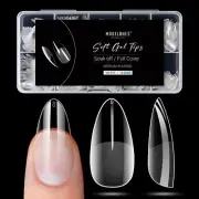 Almond Fake Nail Tips -500Pcs Medium Gel x Nail Tips Pre-shaped Half Matte Fu...
