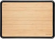 Dreamfarm Big Fledge Bamboo Dishwasher-Safe, Double-Sided Cutting Board with Non-Slip, Juice-Catching Flip-Up Silicone Edges - 14"x10", Bamboo