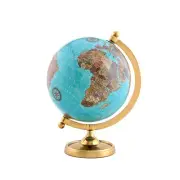 Rely+ Earth Light Blue Rotating Globe of The World with Gold Stand (NOT PLAST...