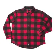 TGR Teton Gravity Yukon Wooly Overshirt Jacket Mens Large Red Plaid flannel