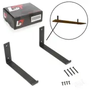 6x Shelf Support Shelf Bracket Metal Black 250 MM