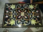 30"x22" Black Marble Side Corner Centre Dining Coffee Table Top Mosaic inlay k4
