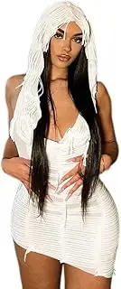 [Generic] Women's Sleeveless Hooded Tassel Mini Dress Sexy Hoodie Backless Cocktail Party Club Dresses