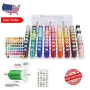Complete Set of 80 Polyester Embroidery Machine Threads - 500M Spools with Chart