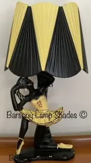 *NEW DESIGN* PLASTIC RIBBON LEMON & BLACK LAMPSHADE for BARSONY LADY LAMP
