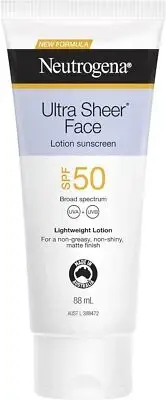 2-Pack Neutrogena SPF50 Ultra Sheer Face Lotion Sunscreen