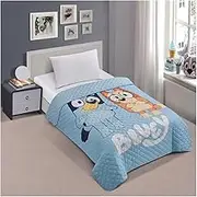 Jay Franco Bluey & Bingo Twin Quilted Bedspread Again, JF14533