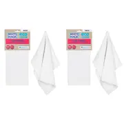 2x White Magic Reusable 70x50cm Tea Towel Absorbent Cleaning/Drying Cloth Snow