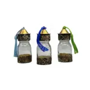 Moroccan Handmade Glass Spice Jars Spice Labels Spice Bottle Airtight Tassel