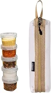 Camping Seasoning Kit | Transparent Empty Spice Jars with Portable Storage Bag,Outdoor Spice Jar Kit, Lightweight Spice Condiment Dispenser for Backpacking Hiking Picnic Wynott