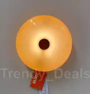 Ikea VARMBLIXT LED Table/Wall Lamp, Orange Glass/Round Donut Shaped - NEW