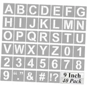 Alphabet Letter and Number Stencils - 40 Pack Large Letters and Numbers 9 Inch