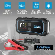 AVAPOW E5 Pro 2000A Portable Car Jump Starter 12000mAh Power Bank LED Light