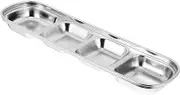 AUTSUPPL Stainless Steel Dipping Dish Elegant Four Compartment Sauce Plate for Condiments Seasonings for Home Restaurant Use Stylish and Design