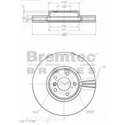 Bremtec Euro-Line GeoZinc Coated Brake Rotor - BDR17650EL