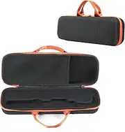 Generic Hard Travel Case Storage Bag Compatible for Dyson Airstrait Hair Dryer Hair Straightener & Accessories Portable Protective Carry Case (Black+Orange)