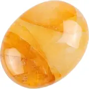 LEADGEM Citrine Palm Stone 1.8 Pocket Oval Thumb Worry Stone Polished Chakra Healing Crystals Reiki for Anxiety Stress Relief Therapy, Meditation