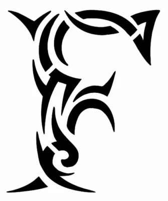 "TRIBAL F" Design Letter Stencil Name Initial Alphabet 4" 5" 6" 7" Inch Sheet