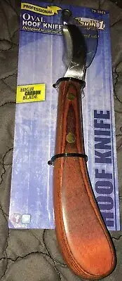 Tough-1 Professional Oval Hoof Knife Abcess Care and Removal - Carbon Blade
