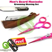 Hairdresser Set Shaving Razor Scissors Shears Mustache Scissors Grooming Gift