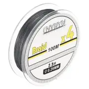 4 Strands PE Braided Fishing Line Abrasion Resistant 109Yard 30LB Grey