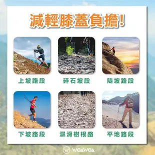 【WOAWOA】超值二入 超輕量鋁合金摺疊登山杖(登山杖 拐杖 伸縮杖 鋁合金 摺疊 健走杖 11704060)