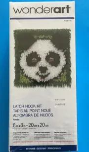 Wonderart Latch Hook Beginner Kit PANDA Bear • 8”x 8” • New/Sealed