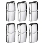 6Pcs 12mmx6mm Flat Leather Clasps, Bracelet Clasps, Silver