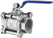 MCFPGFVKNA 2" Female Thread SS201 304SS Stainless Steel 1000 WOG 3 Piece Full Port Ball Valve DN50 Ball Valve(Stainless Steel 201)