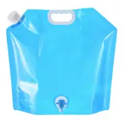 10L Collapsible Water Container Bag with Spigot, PE Folding Water Jug Blue