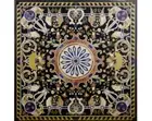30 inches square Black Marble Coffee dining Table Top Inlay Mosaic Decor