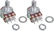 2 Pcs Silver Metal B50K 50K Ohm 6-Pin Dual Trim Potentiometer 3.8 x 2.8 x 1.7cm
