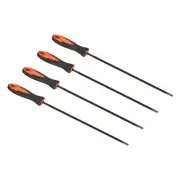 Chainsaw Chain Sharpening File, 4 Pack 5/32-Inch (4.0 Mm) Sharpener, Red Black