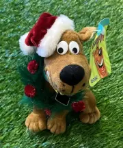 NWT'S Vintage Scooby-Doo Christmas Santa Wreath Plush 9" Hanna-Barbera