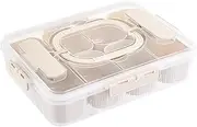 Fruit Storage Containers - Salad Bar Containers For Fridge | Snack Containers For Kids | Divided Food Storage Containers 8-Compartment Veggie Tray With Fork | Portable Fridge Storage Containers