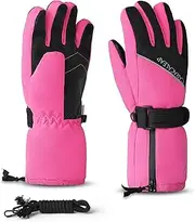 [Caracaleap] Kids Children Snow Gloves for Kids Ages 4-12, Waterproof Boys Girls Winter Gloves Thinsulate Toddler Snow Gloves