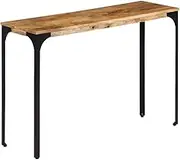 Console Table Brown 110x35x76 cm Solid Wood Mango and Iron Home Accent